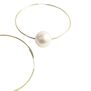 Large cotton pearl hoop earrings by Anq 